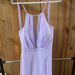 Women's Azazie Evalleen Lilac Halter Bridesmaid Dress